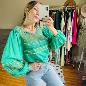 Anthro Bl-nk London Sunshine Peasant Blouse Top